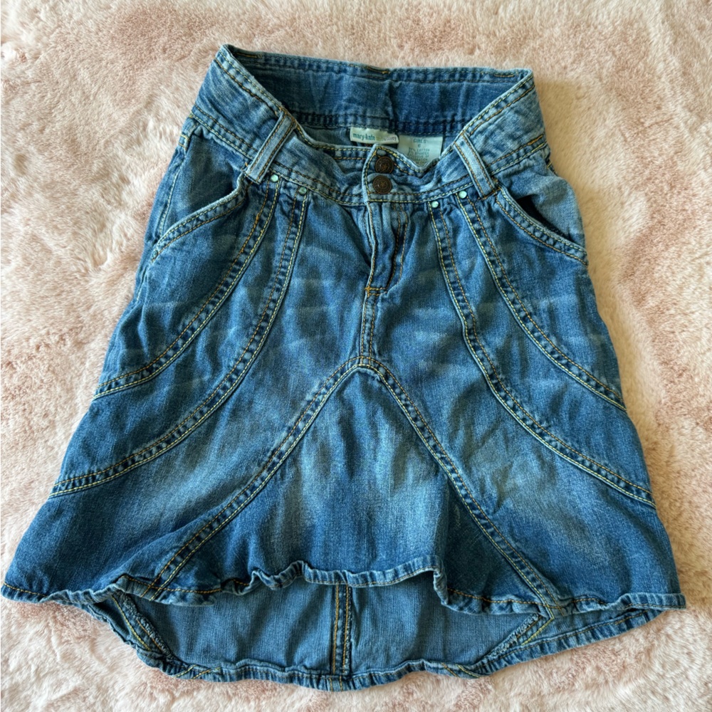 Vintage Mary-Kate and Ashley Denim Little Girls Skirt Size 6 Blue Panel Skirt